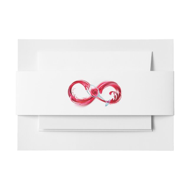 Infinity with Red Wine Invitation Belly Band (Front Example)