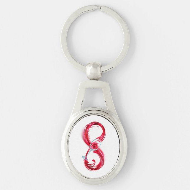 Infinity with Red Wine Key Ring (Front)