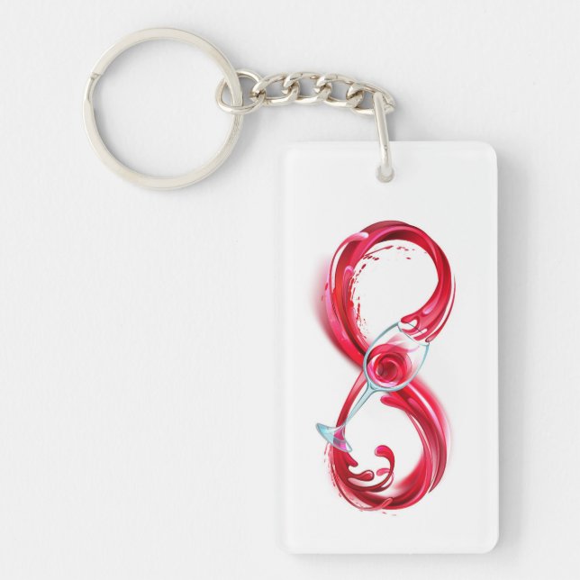 Infinity with Red Wine Key Ring (Front)