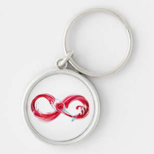 Infinity with Red Wine Key Ring
