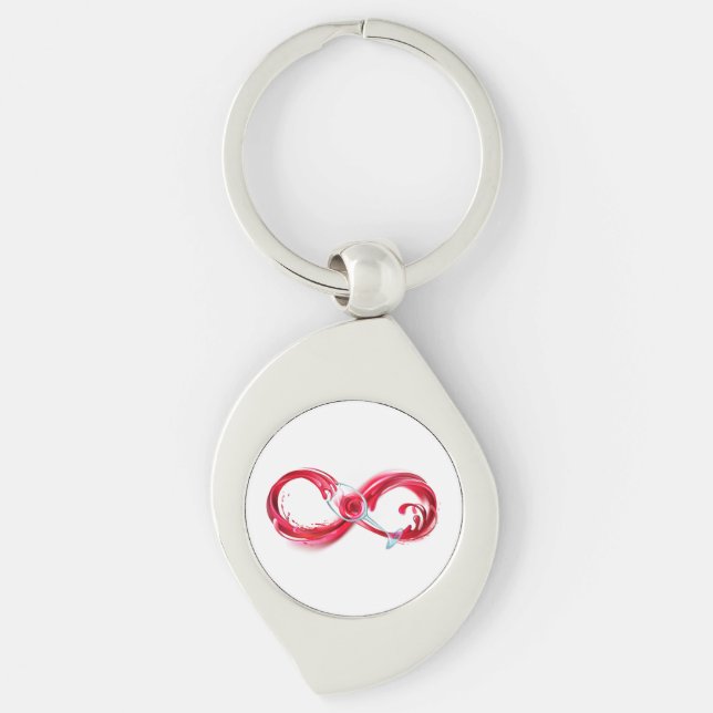 Infinity with Red Wine Key Ring (Front)
