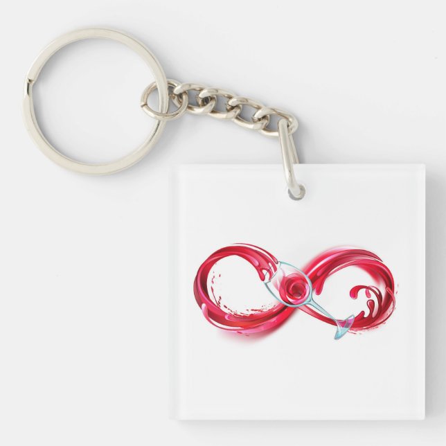 Infinity with Red Wine Key Ring (Front)