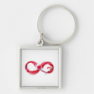 Infinity with Red Wine Key Ring