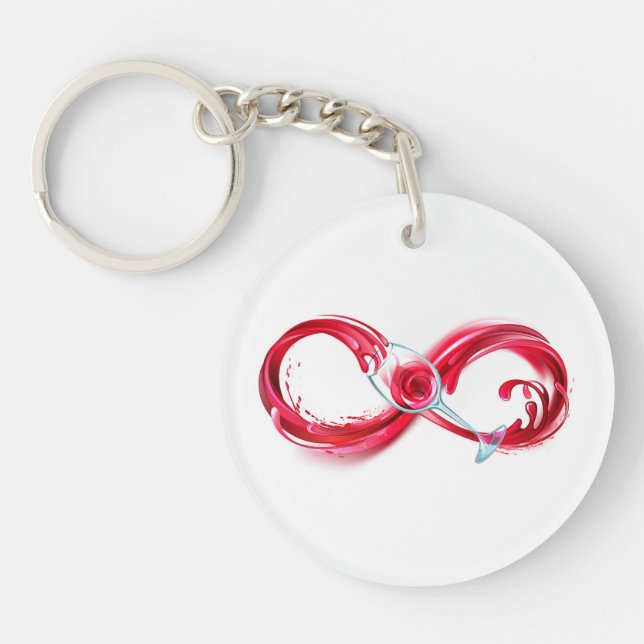 Infinity with Red Wine Key Ring (Front)