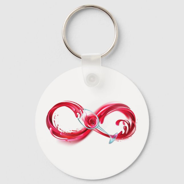 Infinity with Red Wine Key Ring (Front)