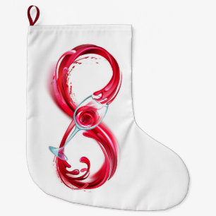 Infinity with Red Wine Large Christmas Stocking