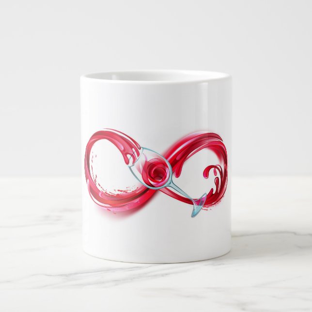Infinity with Red Wine Large Coffee Mug (Front)