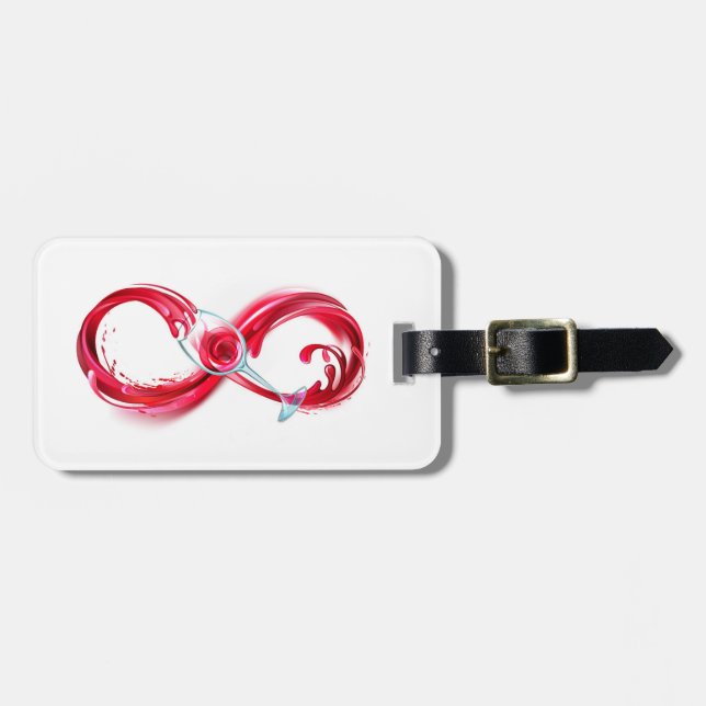 Infinity with Red Wine Luggage Tag (Front Horizontal)