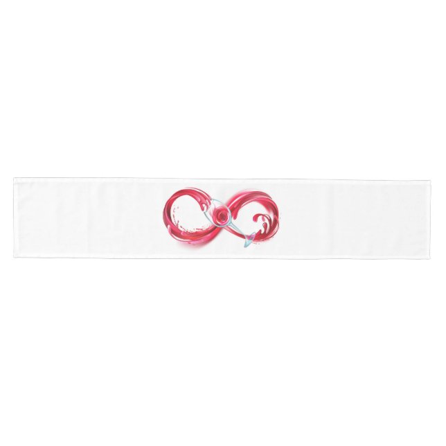 Infinity with Red Wine Medium Table Runner (Horizontal)