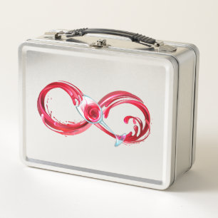 Infinity with Red Wine Metal Lunch Box