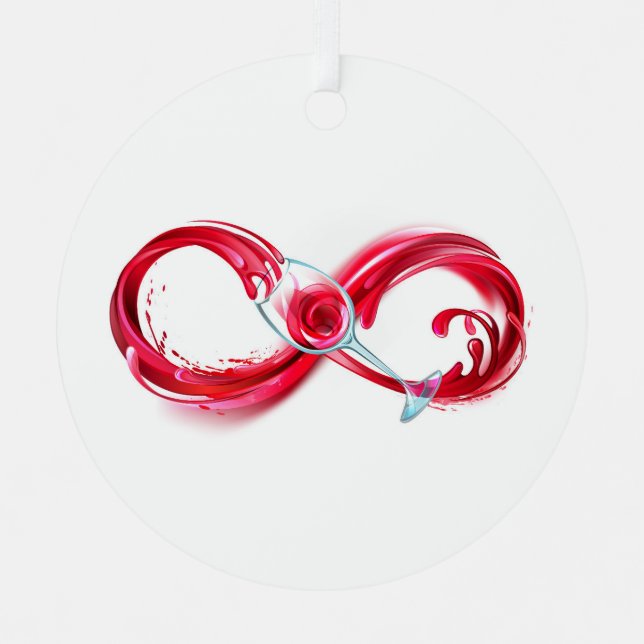 Infinity with Red Wine Metal Tree Decoration (Front)