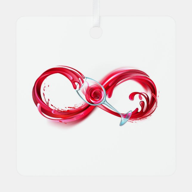 Infinity with Red Wine Metal Tree Decoration (Front)