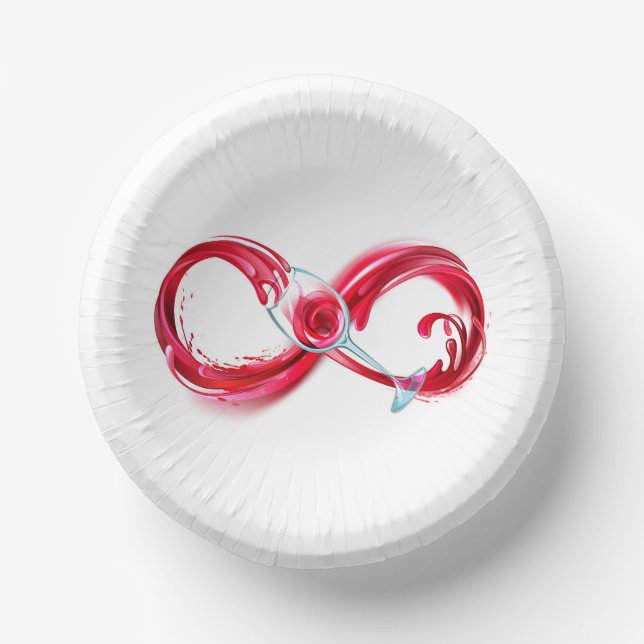 Infinity with Red Wine Paper Plate (Front)