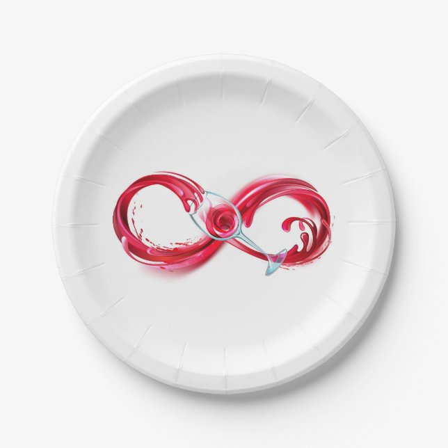 Infinity with Red Wine Paper Plate (Front)
