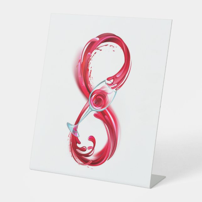 Infinity with Red Wine Pedestal Sign (Front)