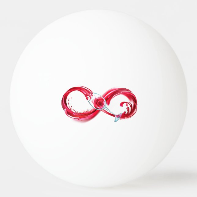 Infinity with Red Wine Ping Pong Ball (Front)