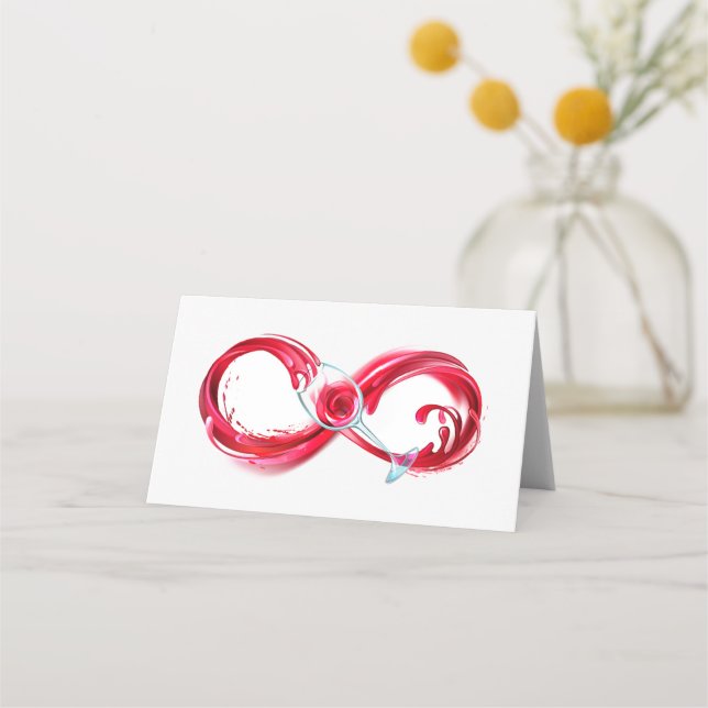 Infinity with Red Wine Place Card (Front)