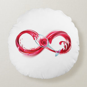 Infinity with Red Wine Round Cushion