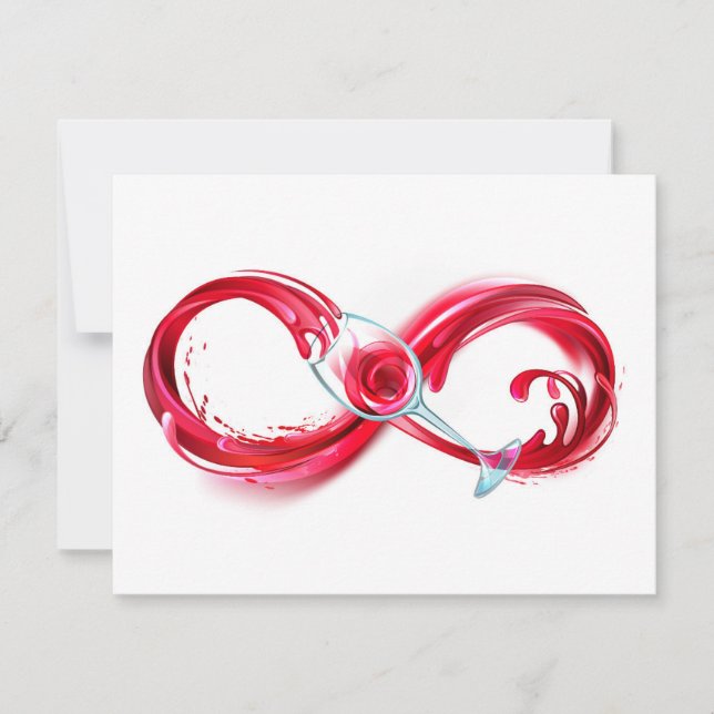 Infinity with Red Wine RSVP Card (Front)