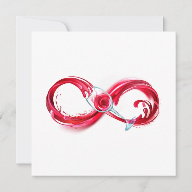 Infinity with Red Wine Thank You Card (Front)
