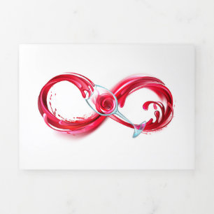 Infinity with Red Wine Tri-Fold Card