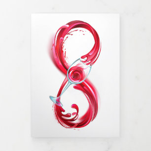 Infinity with Red Wine Tri-Fold Invitation