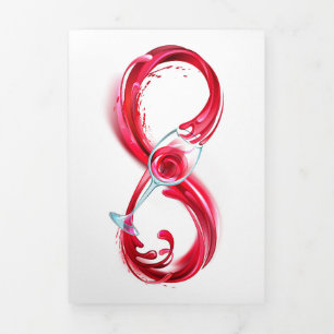 Infinity with Red Wine Tri-Fold Invitation