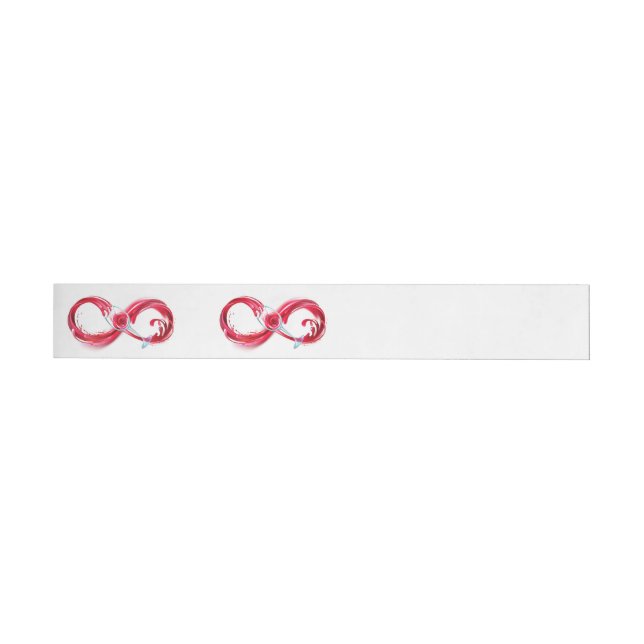 Infinity with Red Wine Wraparound Address Label (Individual)