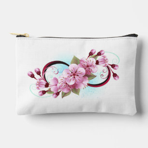 Infinity with Sakura Blossom Flowers Accessory Pouch