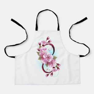 Infinity with Sakura Blossom Flowers Apron