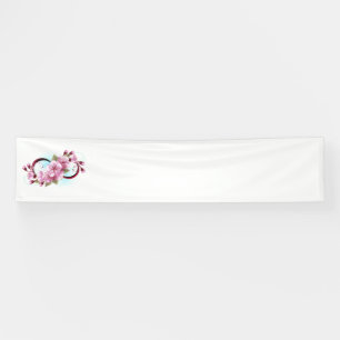 Infinity with Sakura Blossom Flowers Banner