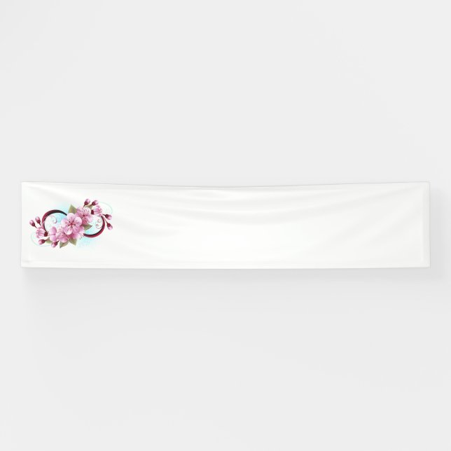 Infinity with Sakura Blossom Flowers Banner (Horizontal)