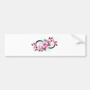 Infinity with Sakura Blossom Flowers Bumper Sticker