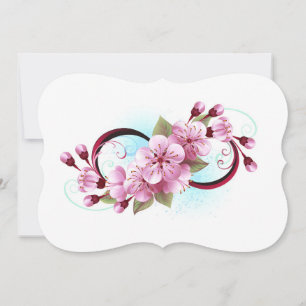 Infinity with Sakura Blossom Flowers Card