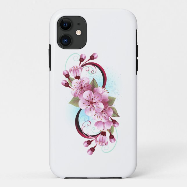 Infinity with Sakura Blossom Flowers Case-Mate iPhone Case (Back)