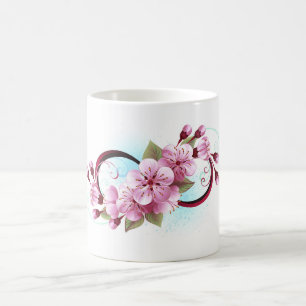 Infinity with Sakura Blossom Flowers Coffee Mug