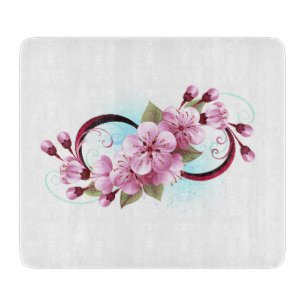 Infinity with Sakura Blossom Flowers Cutting Board