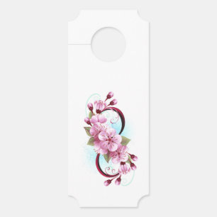 Infinity with Sakura Blossom Flowers Door Hanger
