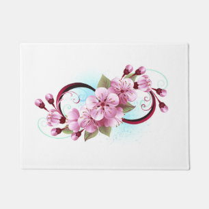 Infinity with Sakura Blossom Flowers Doormat