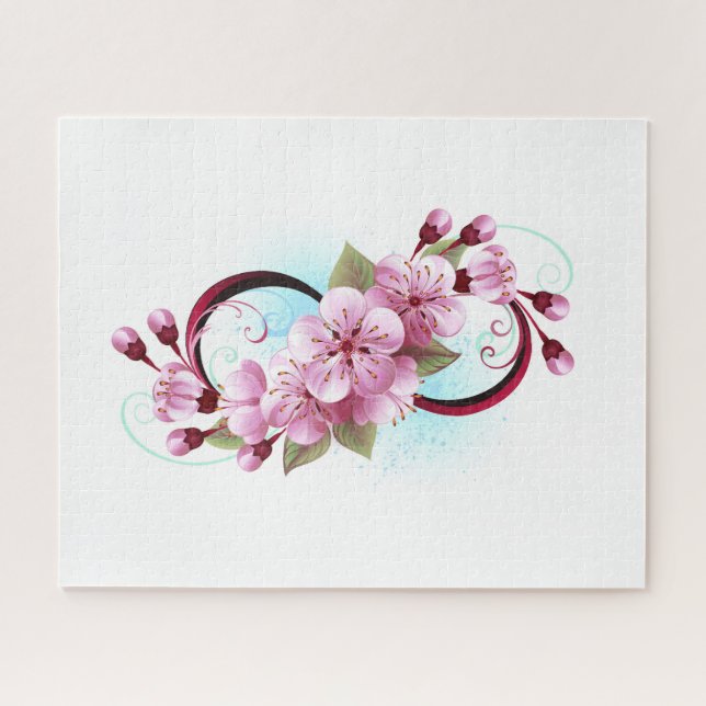 Infinity with Sakura Blossom Flowers Jigsaw Puzzle (Horizontal)
