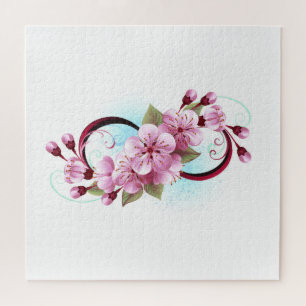 Infinity with Sakura Blossom Flowers Jigsaw Puzzle