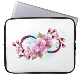 Infinity with Sakura Blossom Flowers Laptop Sleeve