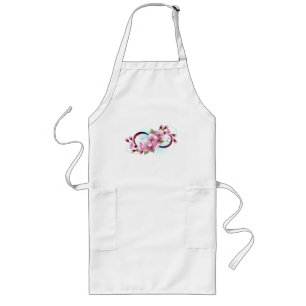 Infinity with Sakura Blossom Flowers Long Apron