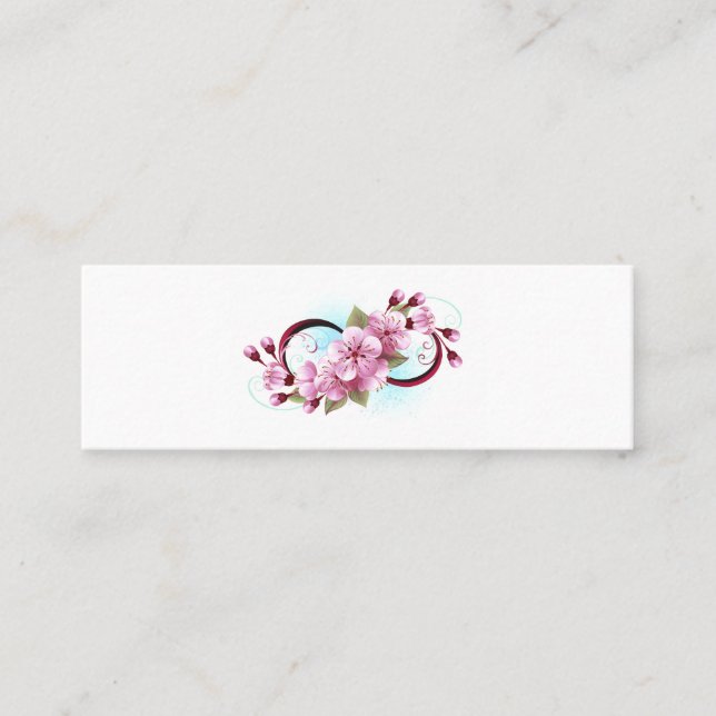 Infinity with Sakura Blossom Flowers Loyalty Card (Front)