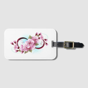 Infinity with Sakura Blossom Flowers Luggage Tag