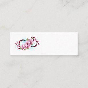 Infinity with Sakura Blossom Flowers Mini Business Card