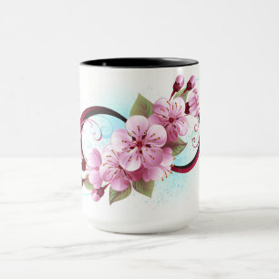 Infinity with Sakura Blossom Flowers Mug
