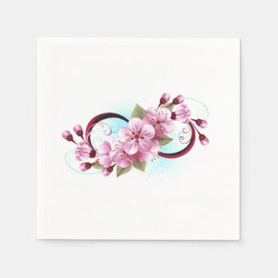 Infinity with Sakura Blossom Flowers Napkin