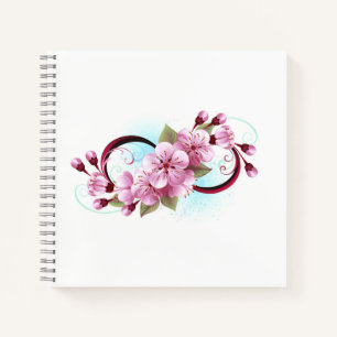 Infinity with Sakura Blossom Flowers Notebook