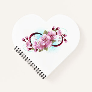 Infinity with Sakura Blossom Flowers Notebook